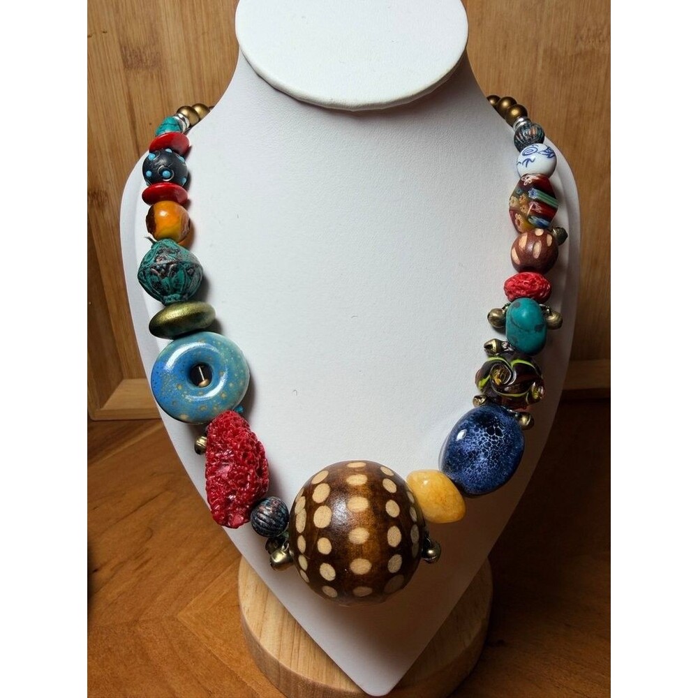 Vintage Treska Multicolor Beaded Necklace